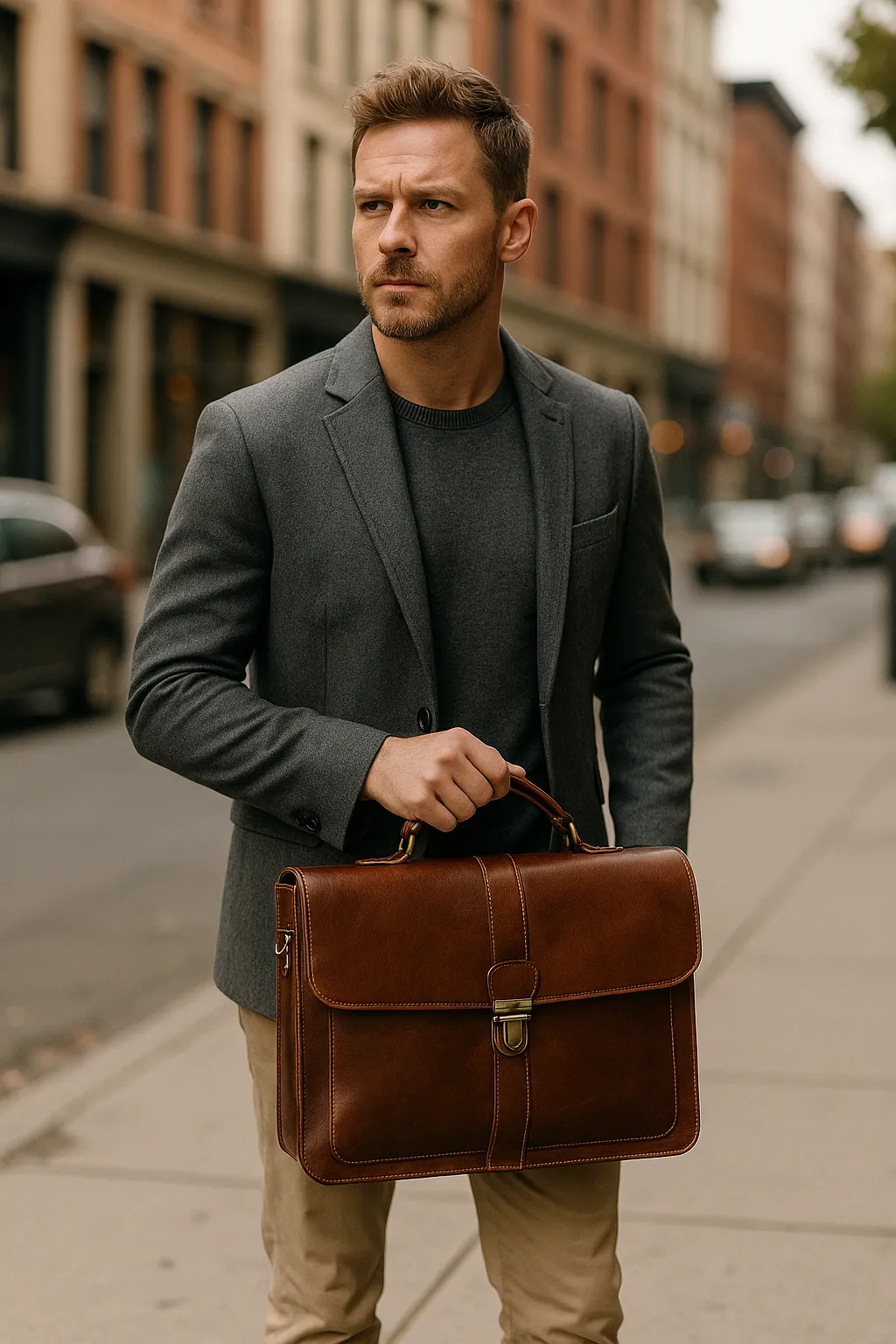 ein Mann mit Tasche 